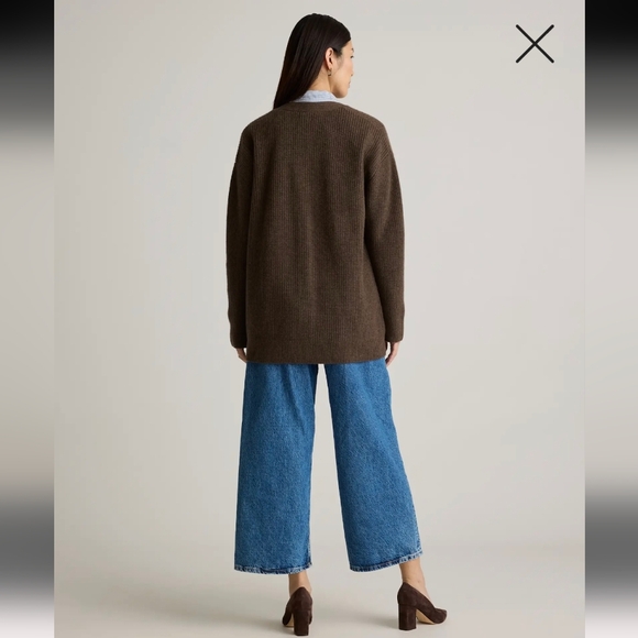 Quince Mongolian Cashmere Oversized Boyfriend Cardigan Sweater XS - Picture 10 of 11